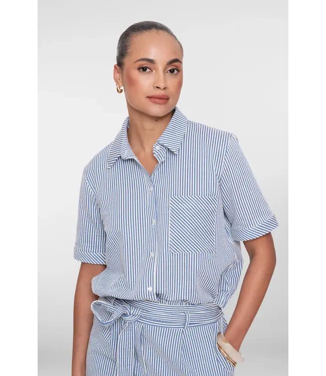 Geisha Blouse 63474-20 blue/off-white