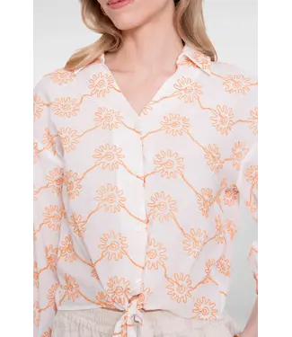 Geisha Blouse flower 63360-21 off-white/peach