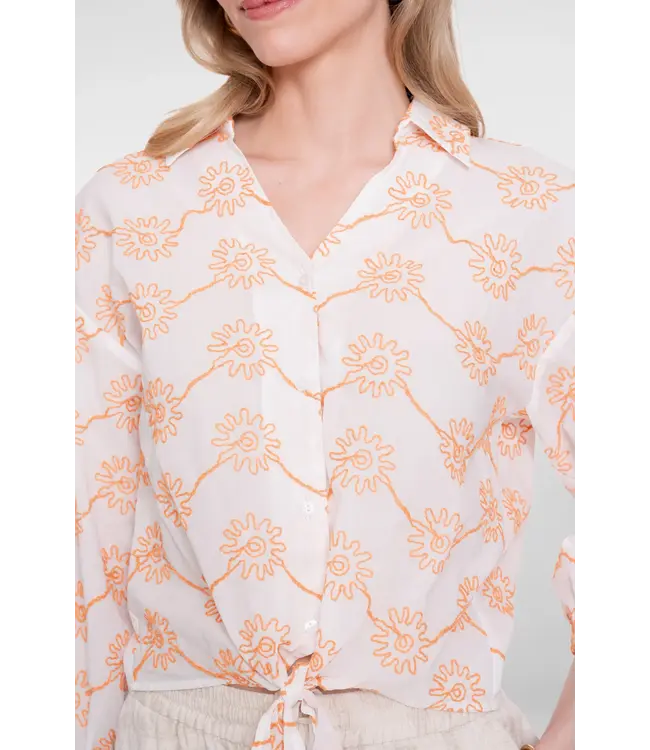 Geisha Blouse flower 63360-21 off-white/peach