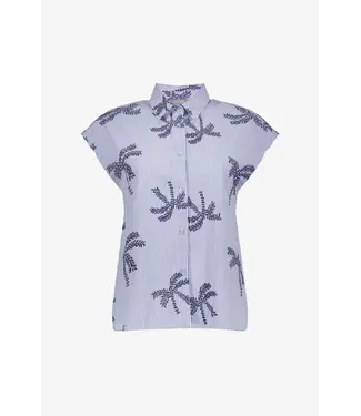 Geisha Top stripes 63383-70 blue/off-white