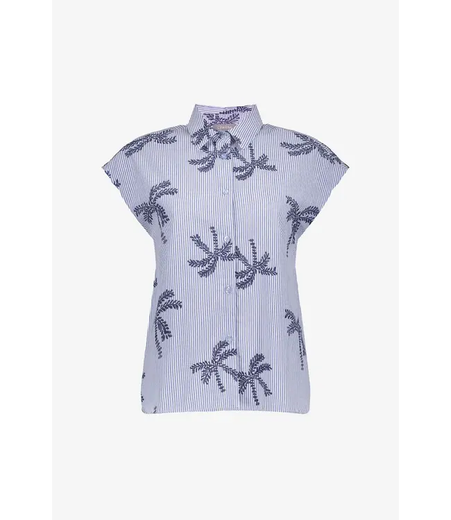 Geisha Top stripes 63383-70 blue/off-white