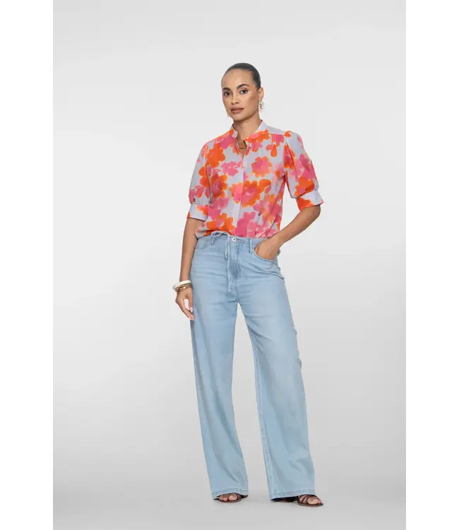 Geisha Jeans wide 61318-10 bleached denim