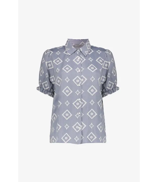 Geisha Blouse 63268-20 blue/ecru