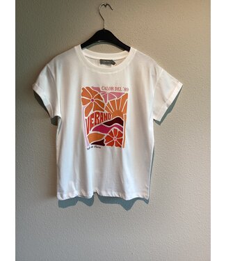 Geisha T-shirt verano 62355-24 off-white/orange