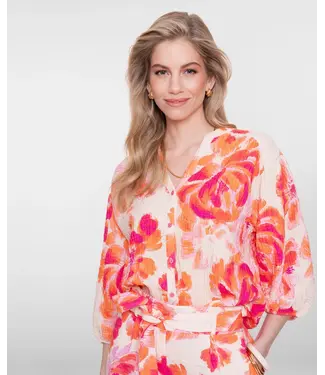 Geisha Blouse 63490-20 orange/pink/sand