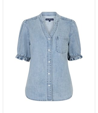 Red Button Blouse Victoria denim SRB4874 white bleach