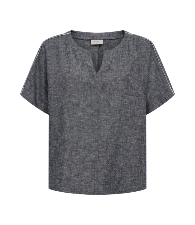 Freequent Blouse FQLAVA 207869 navy blue w. star off/white