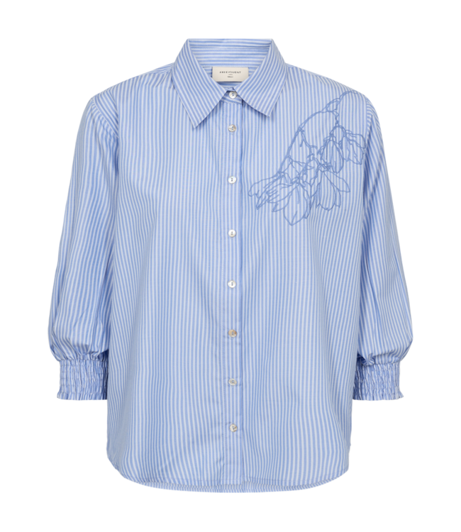 Freequent Shirt FQEVALINA 207661 vista blue w. star off/white