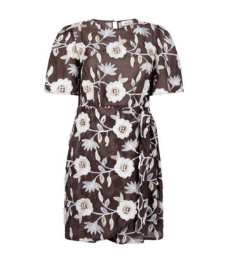 Aaiko Dress Celina 3D ten 518 Bitter chocolate