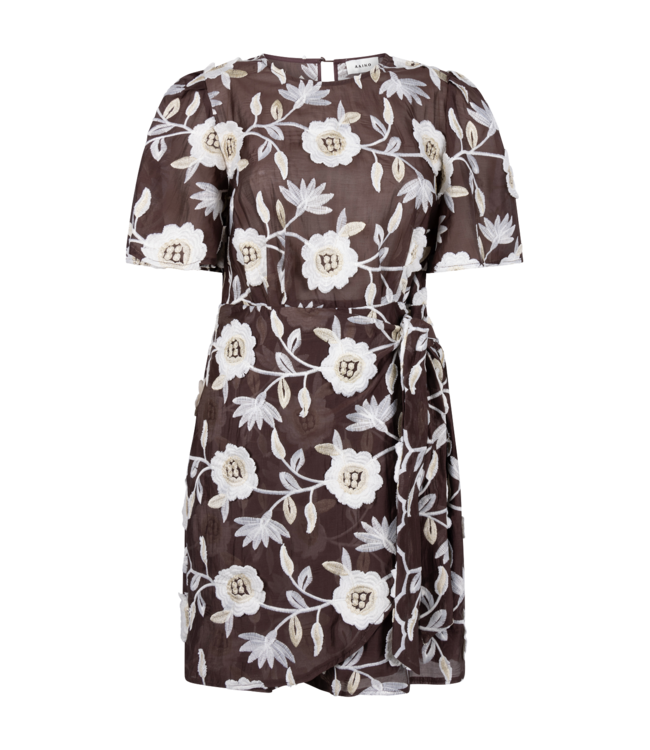 Aaiko Dress Celina 3D ten 518 Bitter chocolate