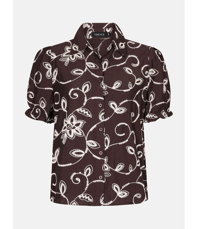 Ydence Blouse Leila HSS2657 Dark brown