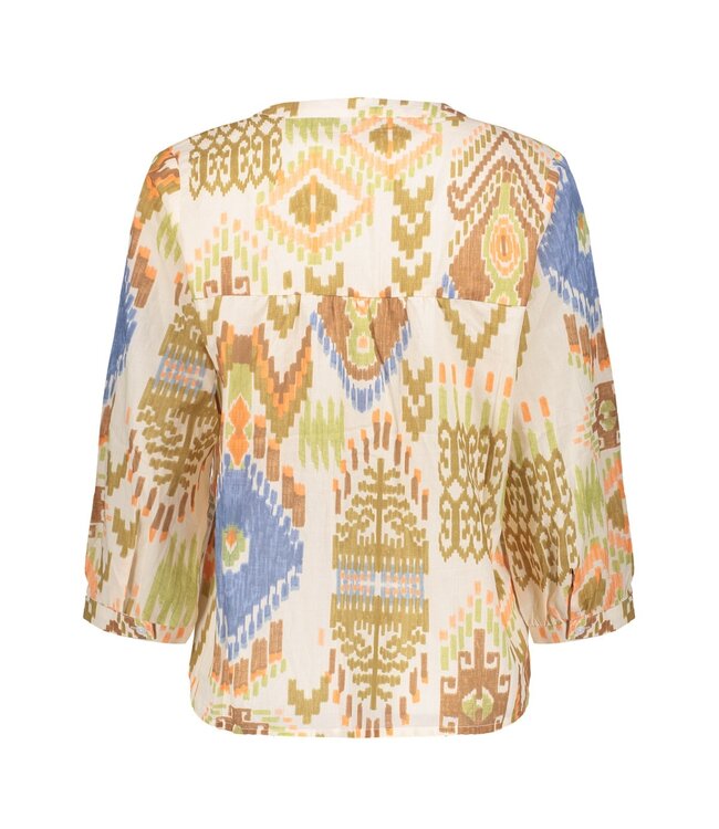 Geisha Blouse 63469-20 caramel/orange/blue