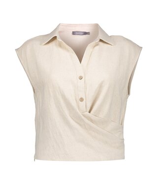 Geisha Top collar 63302-10 ecru raw linnen