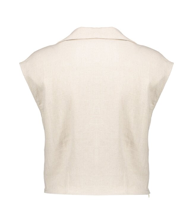 Geisha Top collar 63302-10 ecru raw linnen