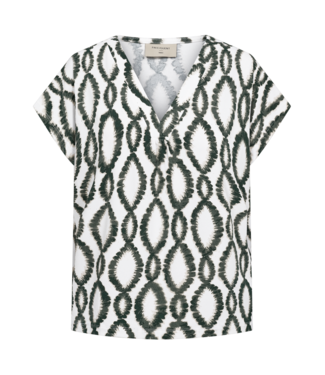 Freequent T-shirt FQFLOI 208038 brilliant white w. dark forest