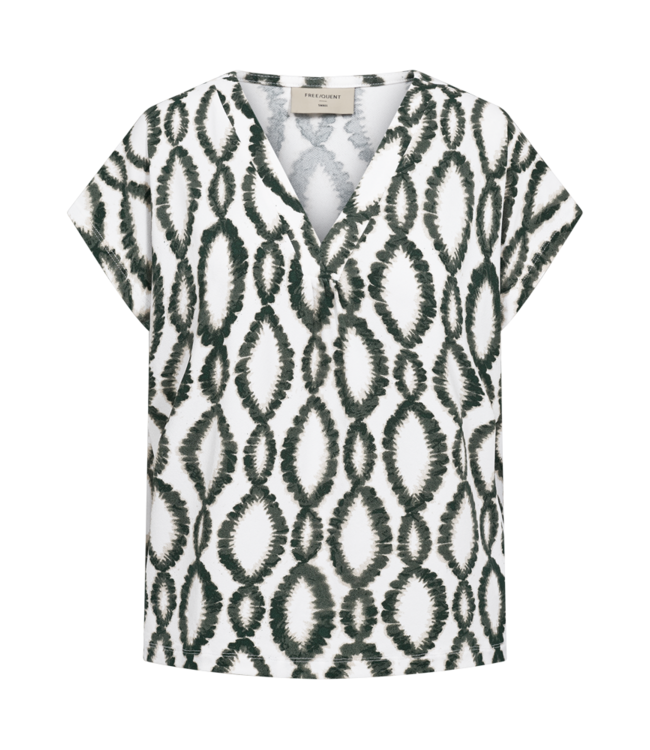 Freequent T-shirt FQFLOI 208038 brilliant white w. dark forest
