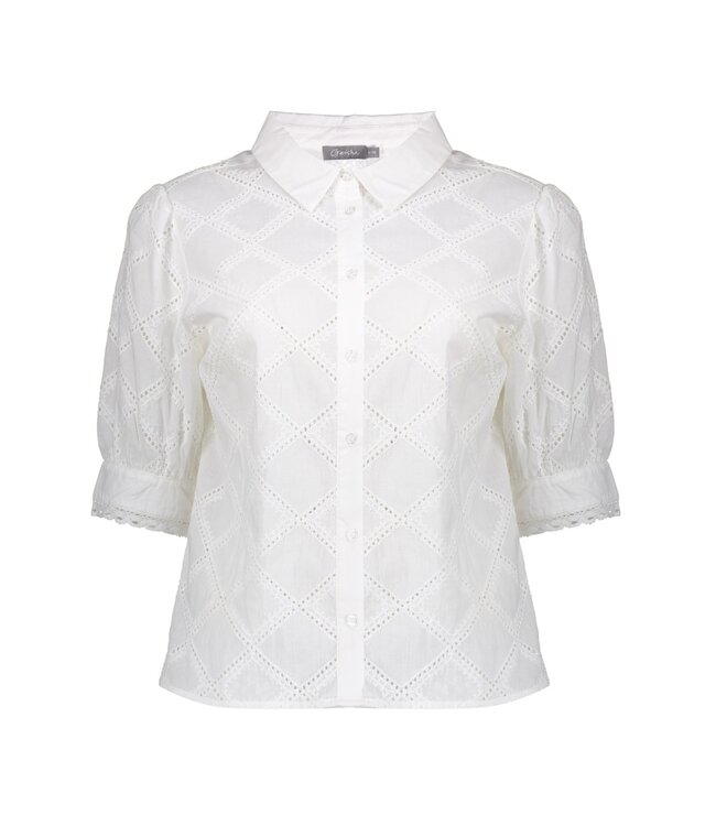 Geisha Blouse embroidery 63428-14 white