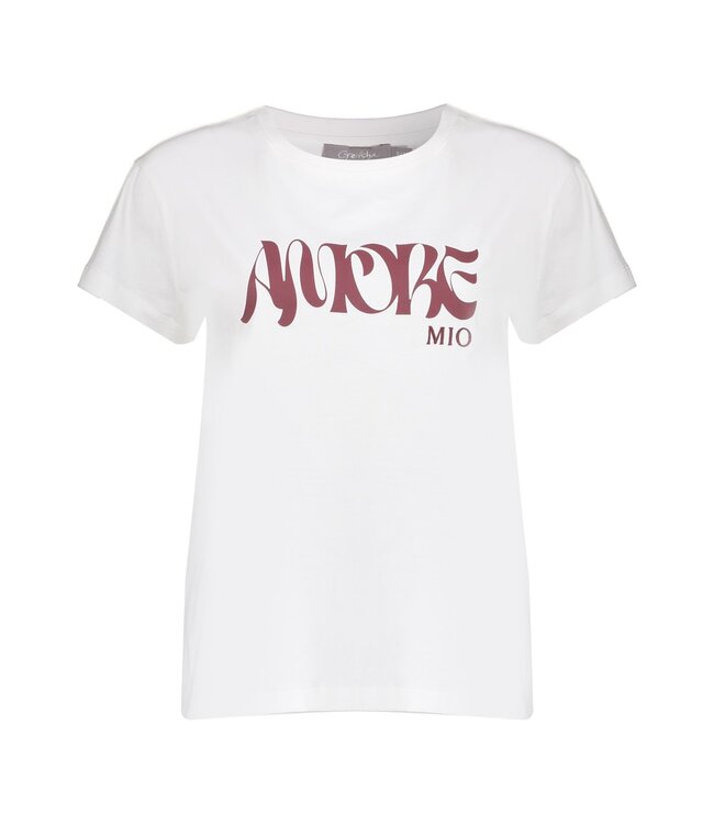 Geisha T-shirt amore 62353-24 off-white/port
