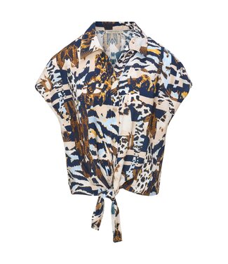 Red Button Blouse Knottie Z26 307 indigo mix