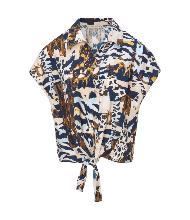 Red Button Blouse Knottie Z26 307 indigo mix