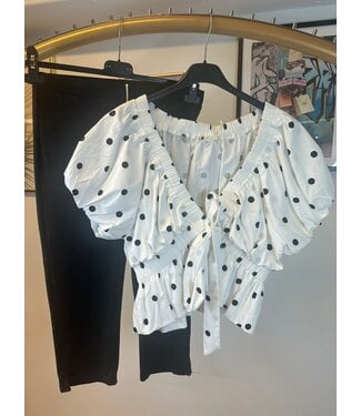 Musthave Blouse top White black dot