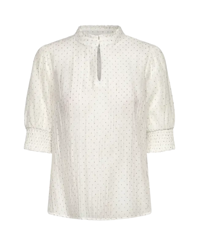 Freequent Blouse FQFLORY 208002 Brilliant white w. silver