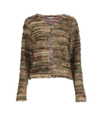 Geisha Vest stripes hairy 64500-10 brown