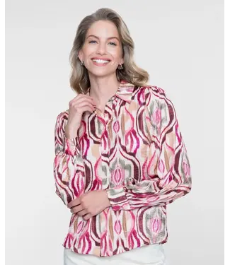 Geisha Blouse 63640-20 sand/burgundy