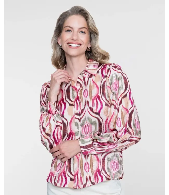 Geisha Blouse 63640-20 sand/burgundy