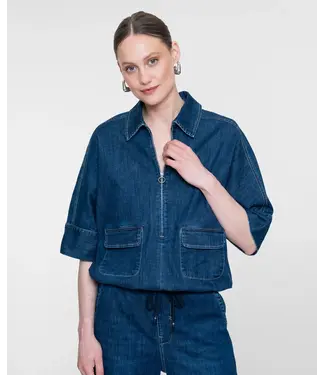 Geisha Overtop denim 63511-10 dark blue denim washed