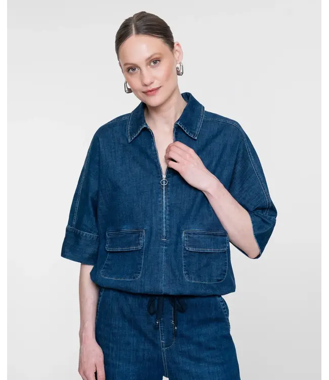 Geisha Overtop denim 63511-10 dark blue denim washed