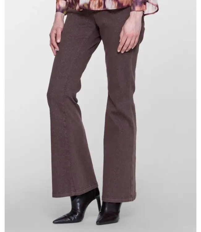 Geisha Jeans flair lurex 61543-10 brown