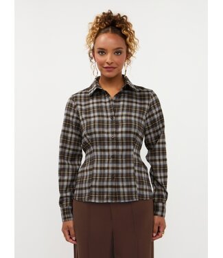 Ydence Blouse Tamila FS2637 brown/blue check