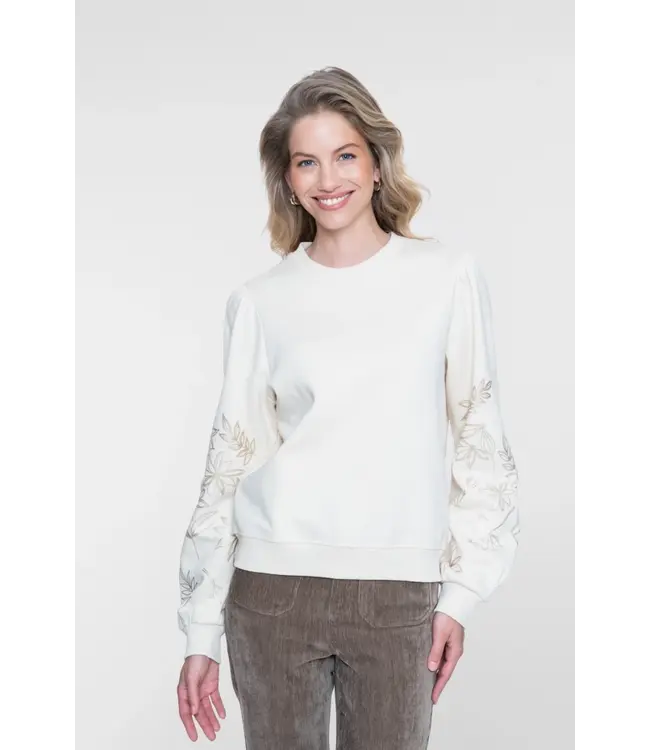 Geisha Sweater foil printed sleeves 62530-60 light sand