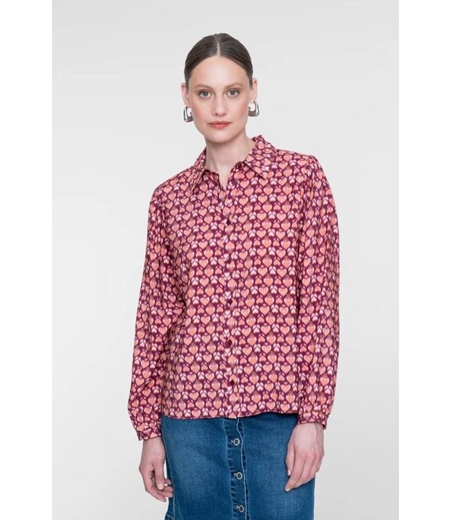 Geisha Blouse 63647-20 cassis/orange