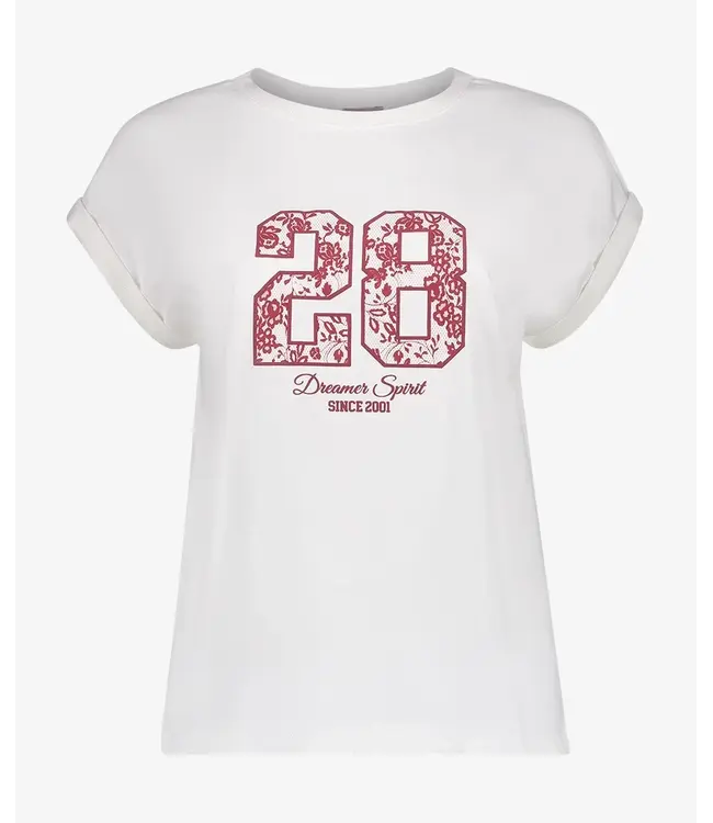 Geisha T-shirt 62575-41 off-white/red