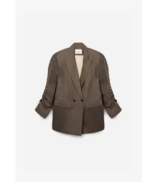 Aaiko Blazer Kendal double tweed vis 518 shiitake