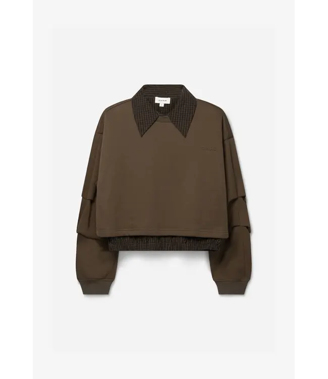 Aaiko Sweater Mure check co 155 teak green