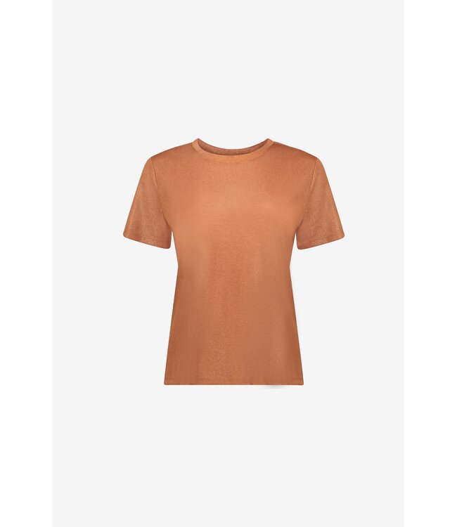 Geisha T-shirt round neck foil 62561-41 camel