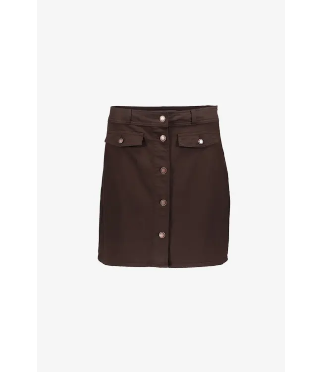 Geisha Jeans skirt buttons 66502-10 brown
