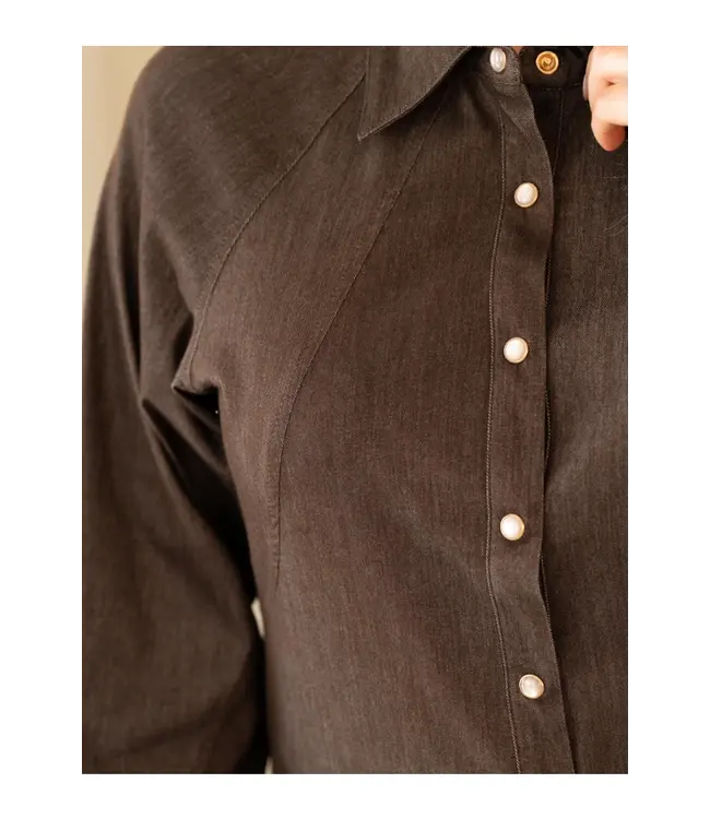Kimara Blouse Pino denim brown
