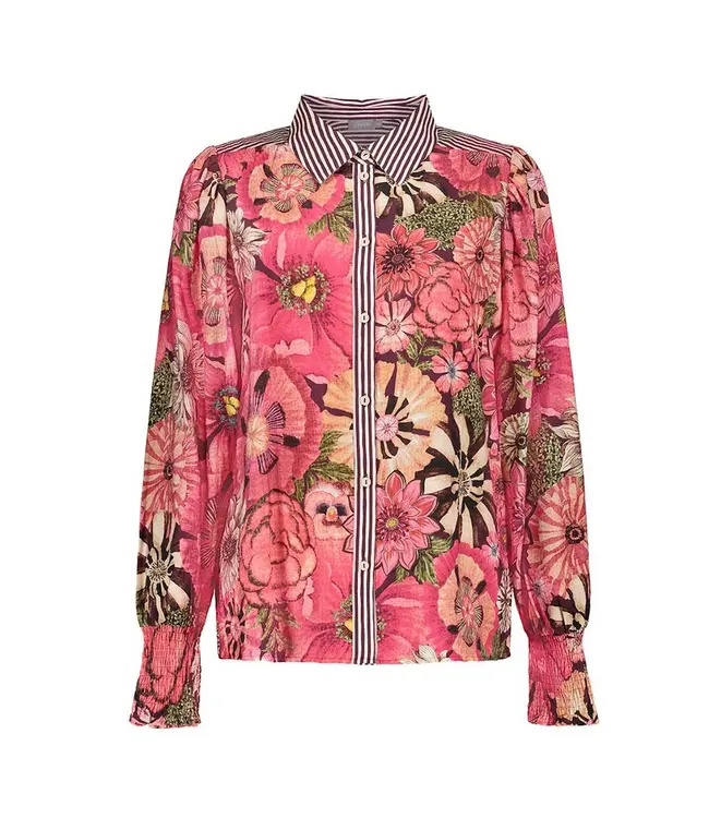 Geisha Blouse 63919-20 plum purple/pink