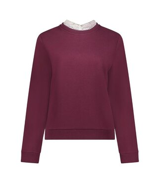 Geisha Sweat with lace at nek 62860-41 wine red