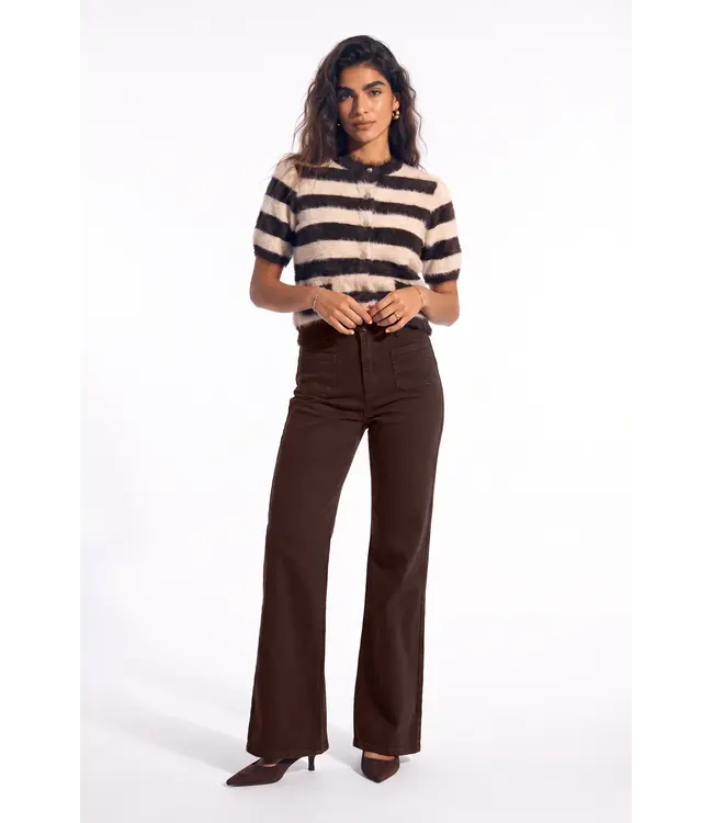 florez Jeans Ana flared pocket CR0103 dark brown