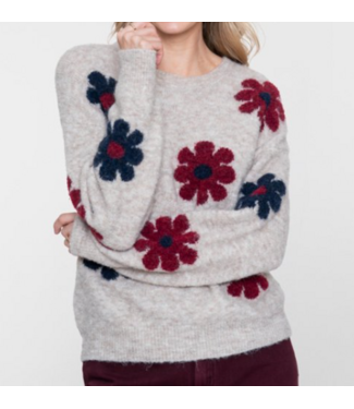 Geisha Pullover 64506-10 sand/burgundy/navy