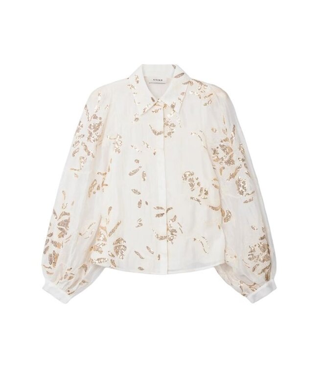 Aaiko Blouse Rose sequince ten 536 cream