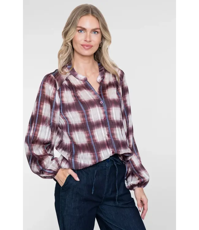 Geisha Blouse 63576-70 off-white/port/blue