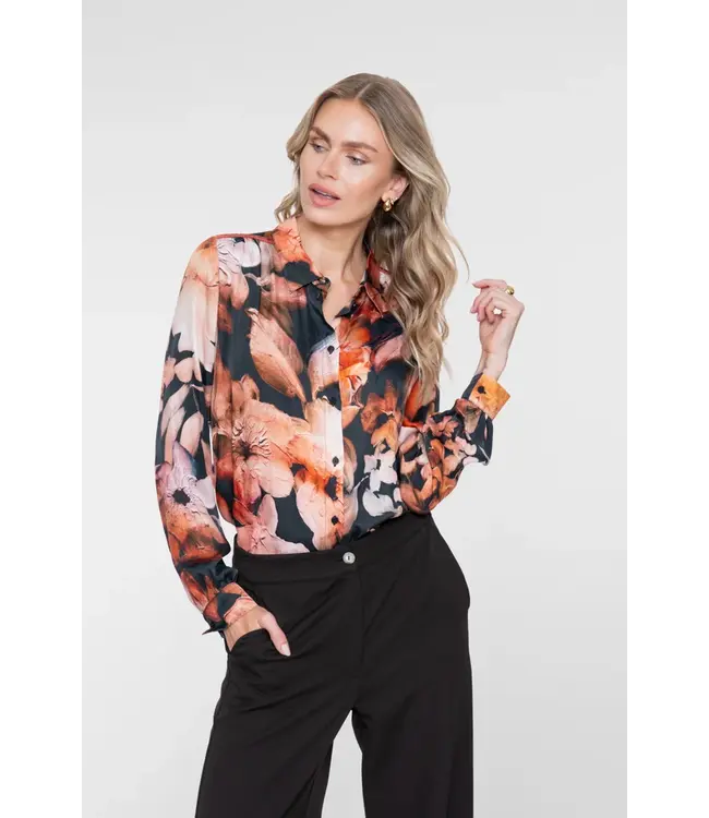 Geisha Blouse 63666-20 brique/black