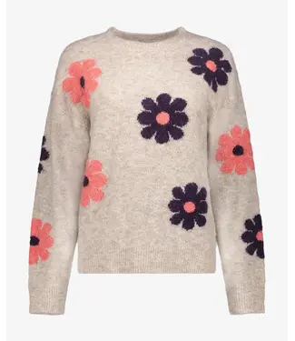 Geisha Pullover flowers 64807-10 sand/pink/purple