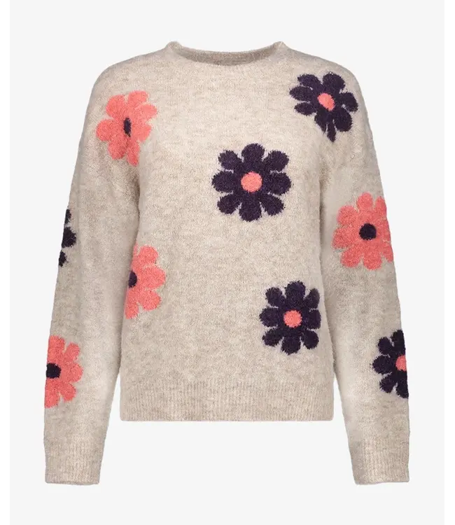 Geisha Pullover flowers 64807-10 sand/pink/purple